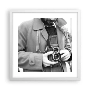 Affisch i vit ram - I retrostil - 40x40 cm