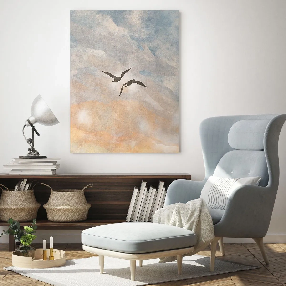 Glastavla - Bild på glas - Dans på himlen - 50x70 cm