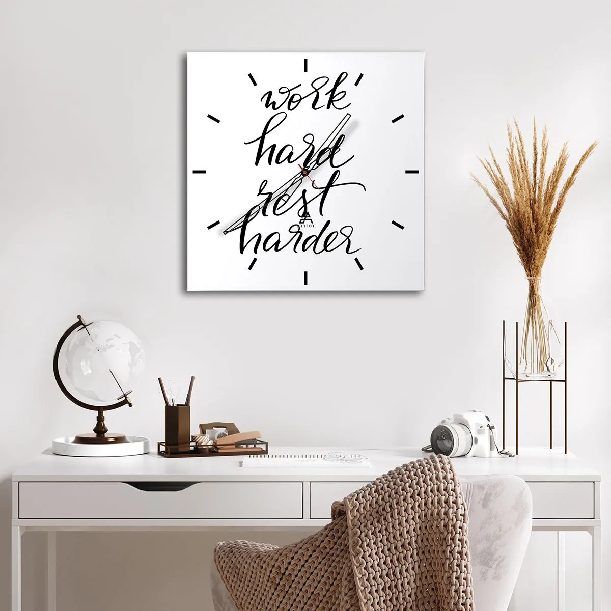 Väggklocka - Klocka på glas - Livsbalans - 40x40 cm