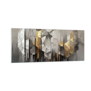 Glastavla - Bild på glas - Komposition av is och ljus - 100x40 cm