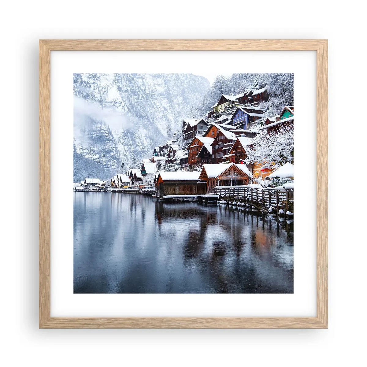 Affisch i ram av ljusek - I vinterns dräkt - 40x40 cm