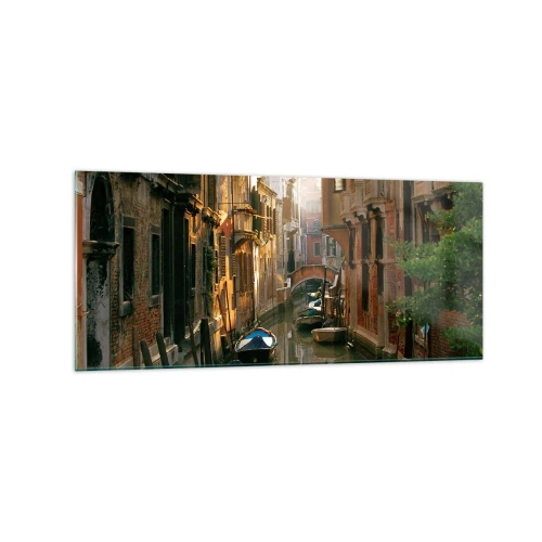 Glastavla - Bild på glas - På en gränd i Venedig - 120x50 cm