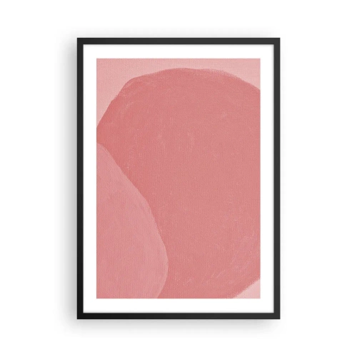 Affisch i svart ram - Abstrakt komposition i nyanser av rosa - 50x70cm - Organisk komposition i rosa - Modern väggdekoration för vardagsrum och sovrum ARTTOR