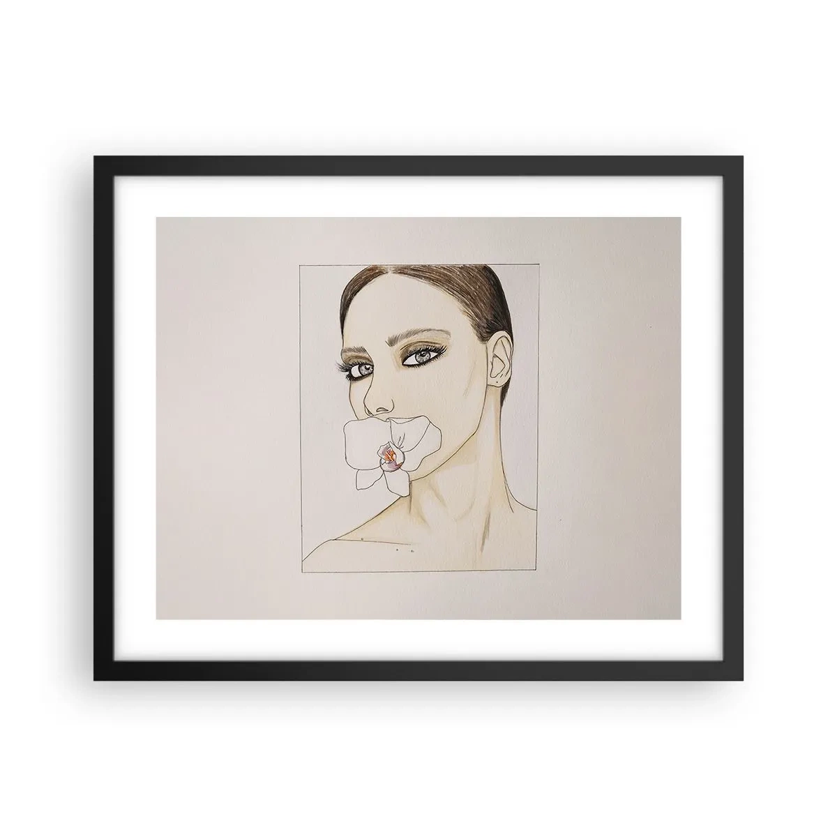 Affisch i svart ram - Elegansens och skönhetens symbol - 50x40 cm