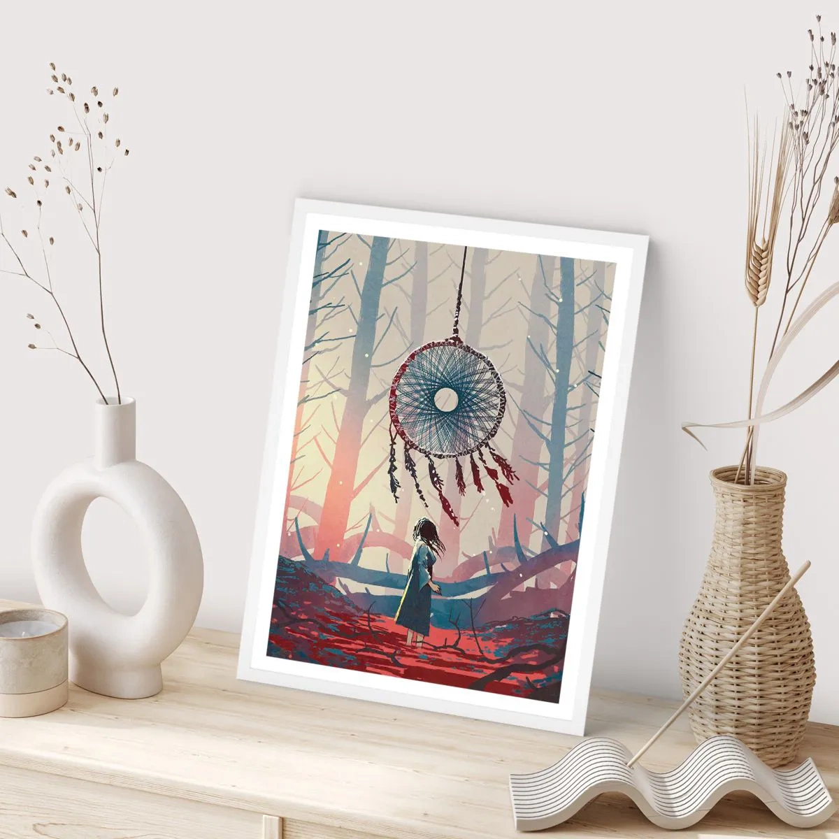 Affisch i vit ram - Hemlighetsfull ritual av lyckan - 50x70 cm