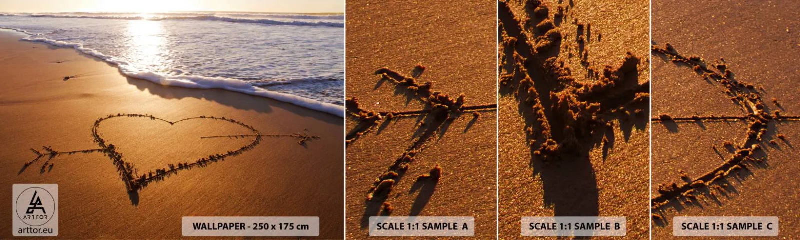 Provbit av självhäftande fototapet Deluxe Sticker - Sommarbekännelse - Landskap, Strand, Hav - 100x30 cm