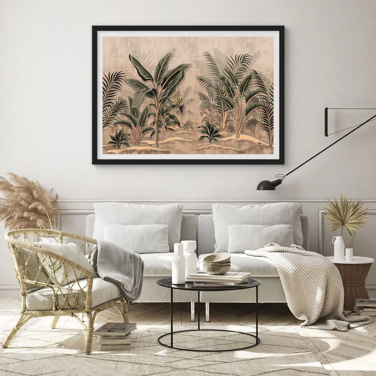 Affisch i svart ram - Bild i kolonial stil - 50x40 cm