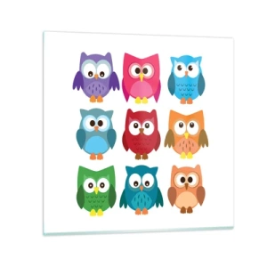 Glastavla - Bild på glas - Att vara olika på roligt sätt - 30x30 cm