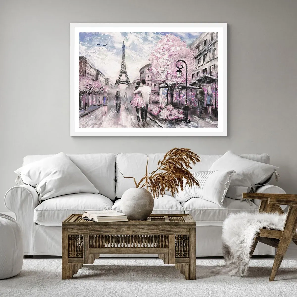 Affisch i vit ram - Bli kär bara i... - 100x70 cm