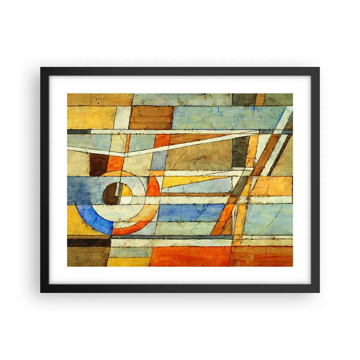 Affisch i svart ram - Kubismen på bygget - 50x40 cm