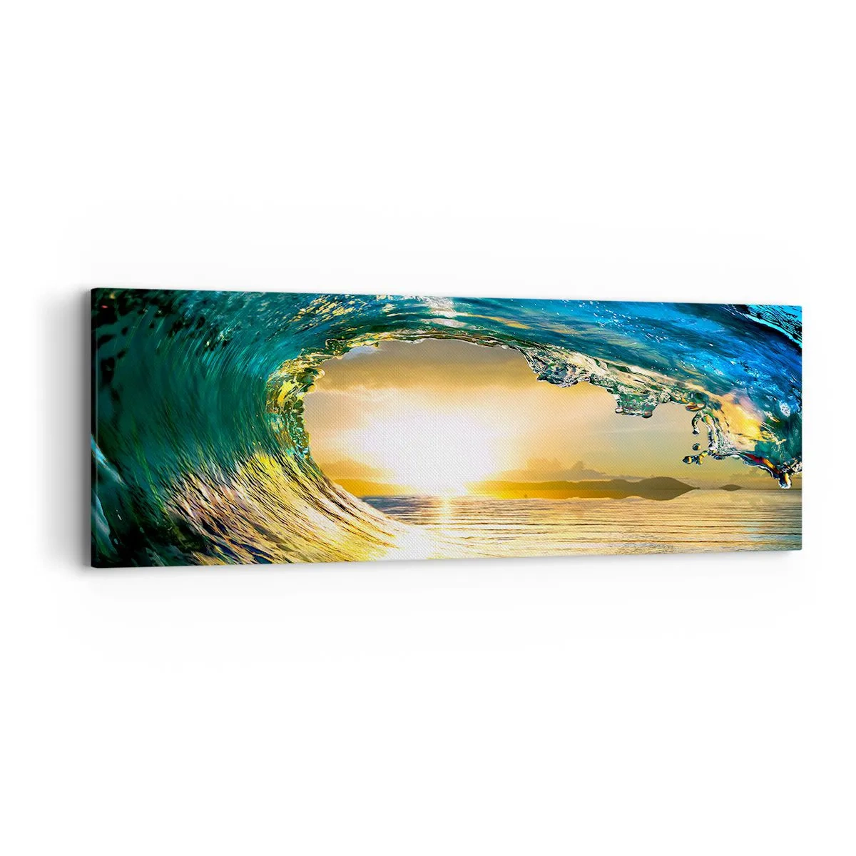 Canvastavla - Bild på duk - I smaragd-guld kristall - 90x30 cm