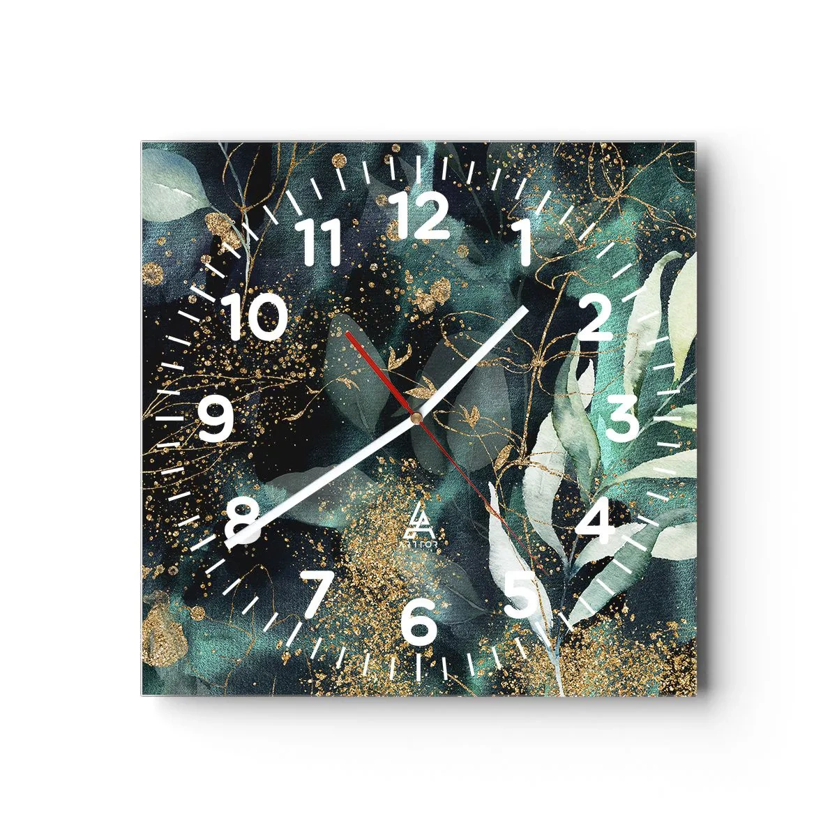 Väggklocka - Klocka på glas - Förtrollad trädgård - 30x30 cm