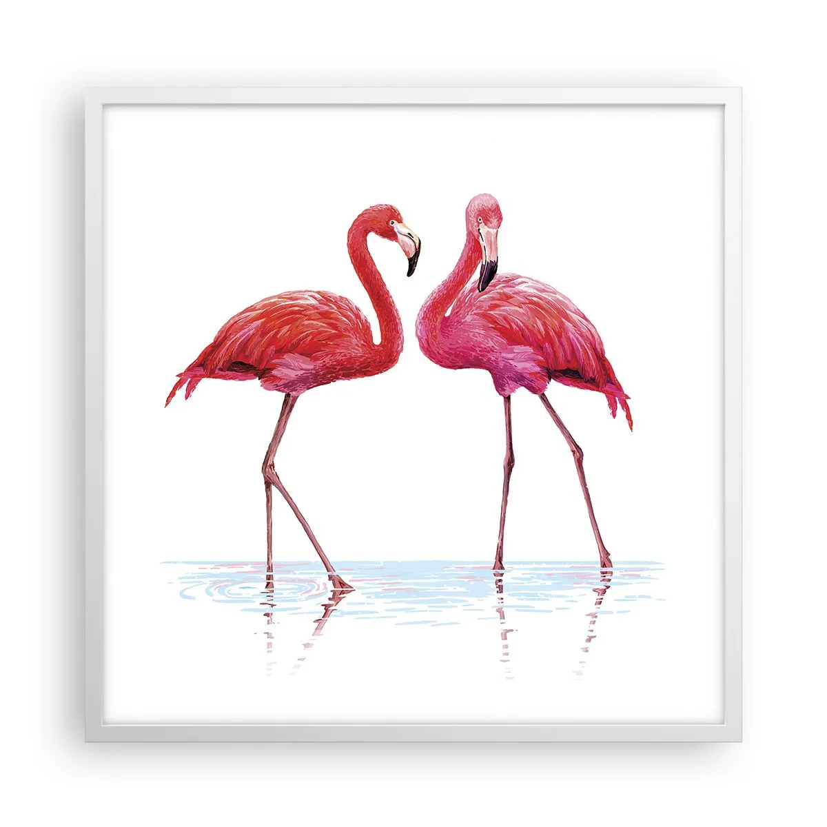 Affisch i vit ram - Rosa rendez-vous - 60x60 cm