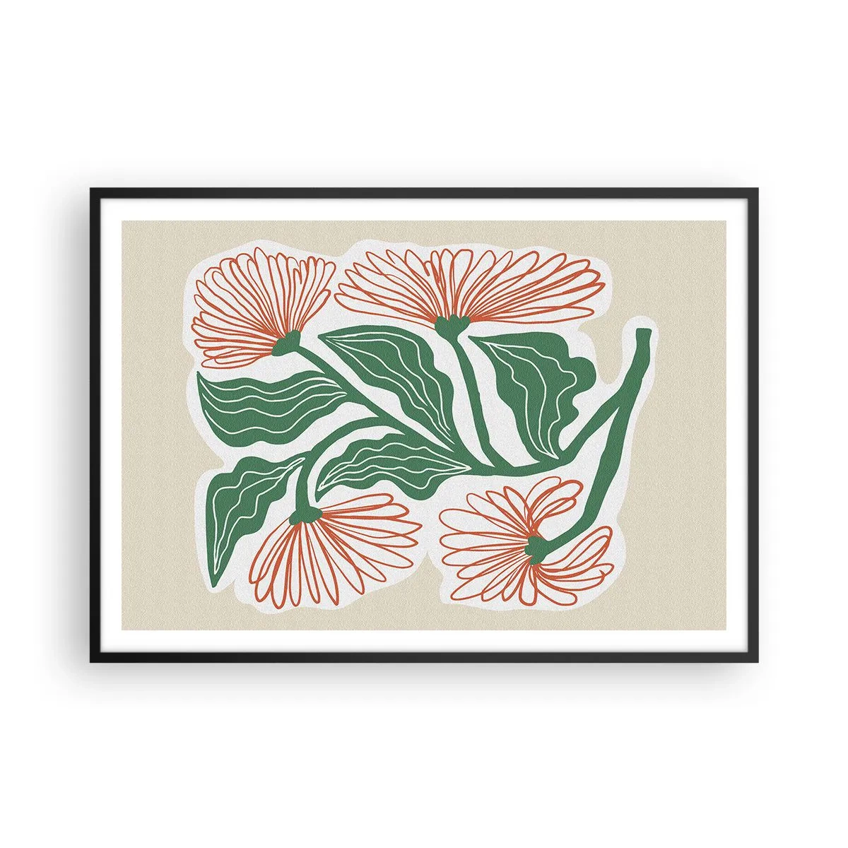 Affisch i svart ram - Folkligt och modernt - 100x70 cm