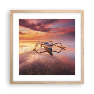 Affisch i ram av ljusek - Tropiska kvällens lugn - 40x40 cm