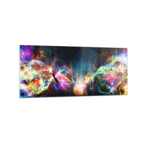 Glastavla - Bild på glas - Glatt mot mörkret - 120x50 cm