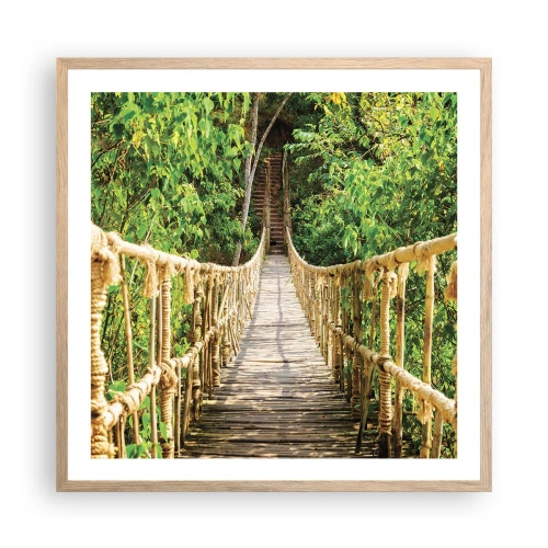 Affisch i ram av ljusek - Upphängd i grönskan - 60x60 cm