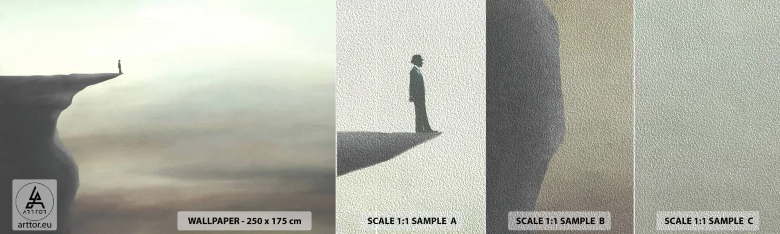 Provbit av fototapet Premium Sand - Uppåt, naturligtvis! - Klippa, Natur, Turist - 100x30 cm