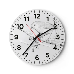 Väggklocka - Klocka på glas - Vintermorgon - 30x30 cm