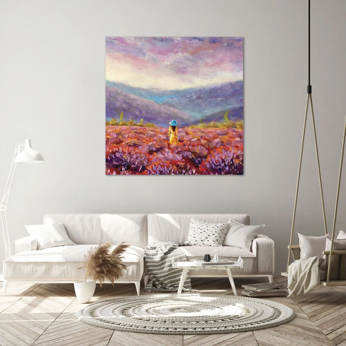 Canvastavla - Bild på duk - I lavendelsvärld - 30x30 cm