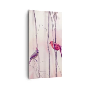 Canvastavla - Bild på duk - Rosa skogens saga - 65x120 cm