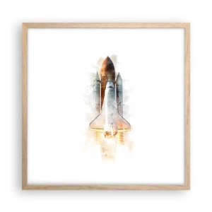 Affisch i ram av ljusek - Upptäckare efter start - 50x50 cm