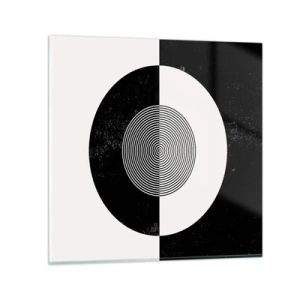 Glastavla - Bild på glas - Harmoni i svart och vitt - 60x60 cm