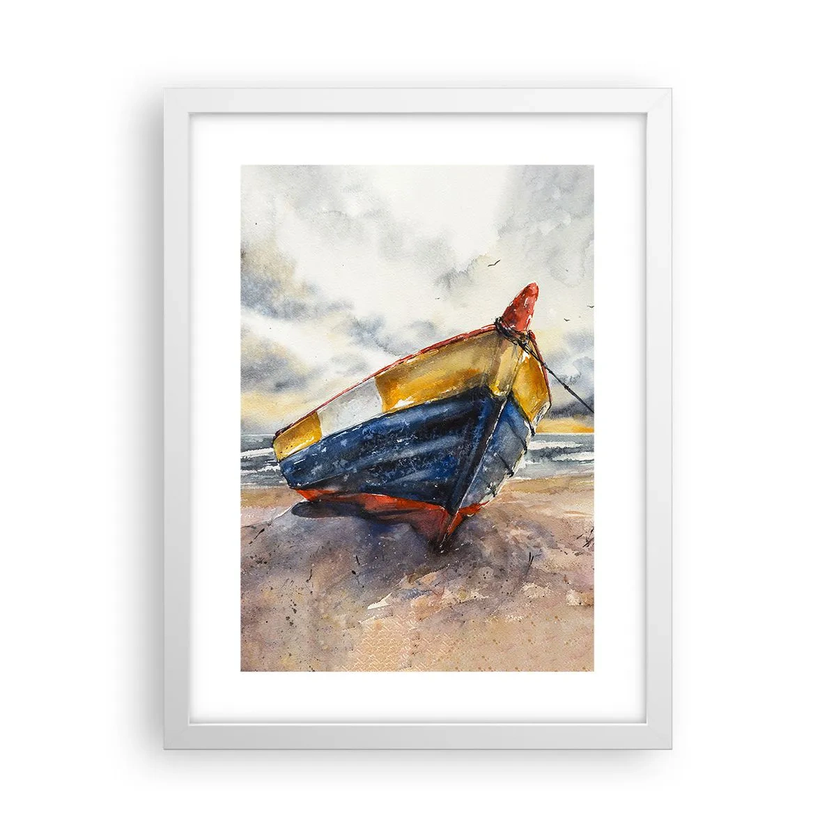 Affisch i vit ram - Vila på stranden - 30x40 cm