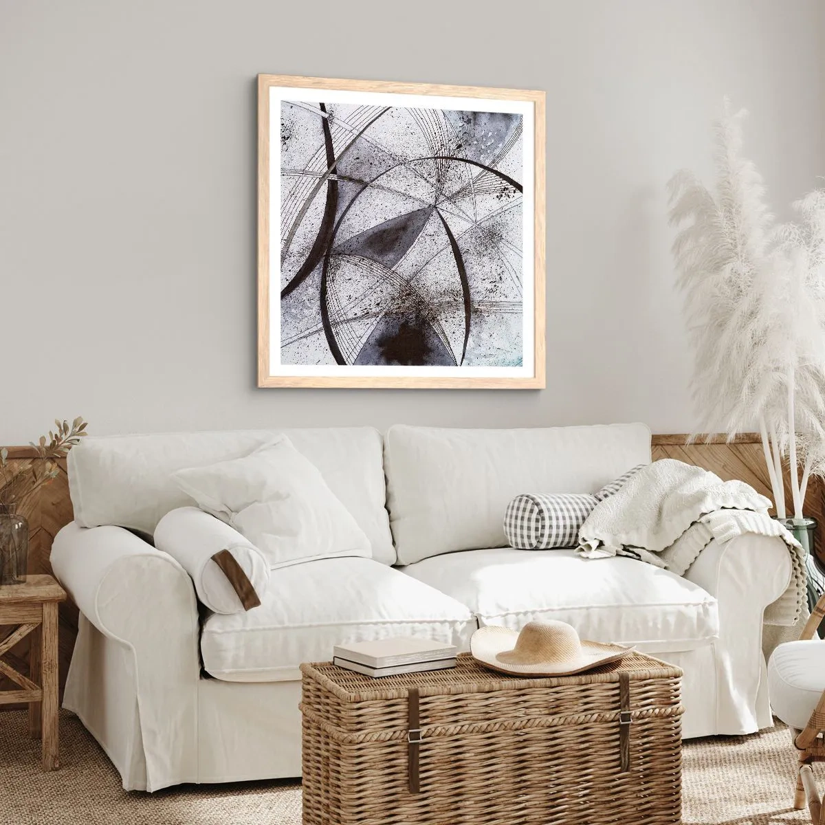 Affisch i ram av ljusek - Futuristisk fantasi - 50x50 cm