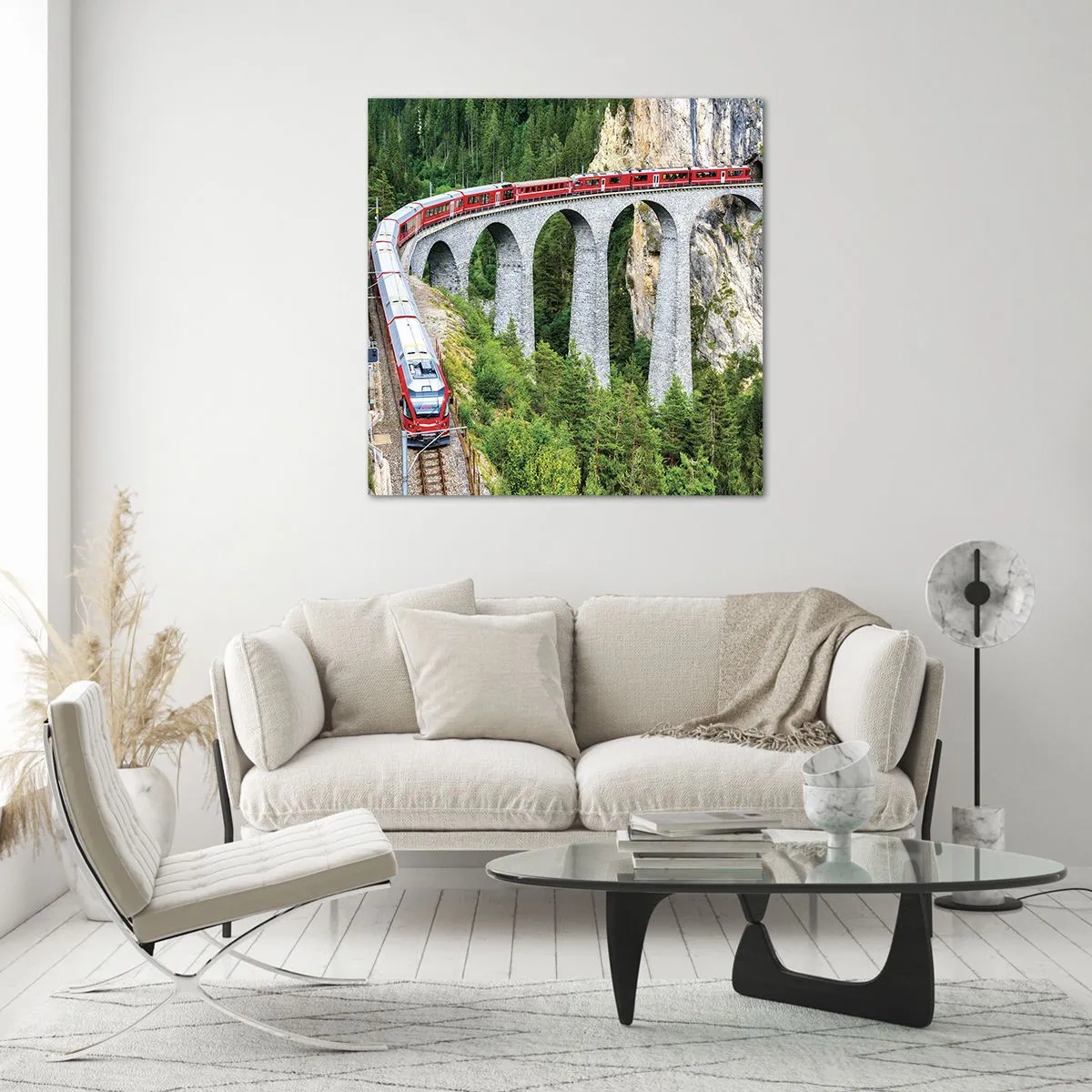 Glastavla - Bild på glas - Dags för fjällutsikter - 40x40 cm