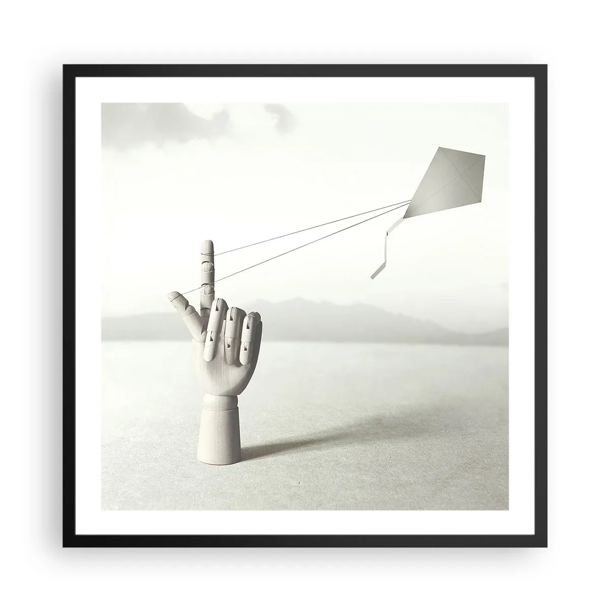 Affisch i svart ram - Test av styrka - 60x60 cm