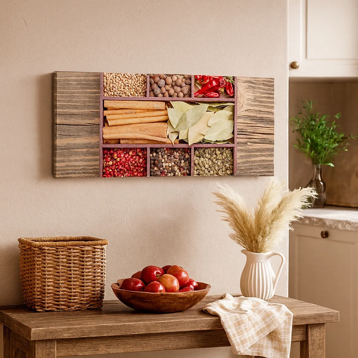 Canvastavla - Bild på duk - Formordning, arombukett - 30x30 cm