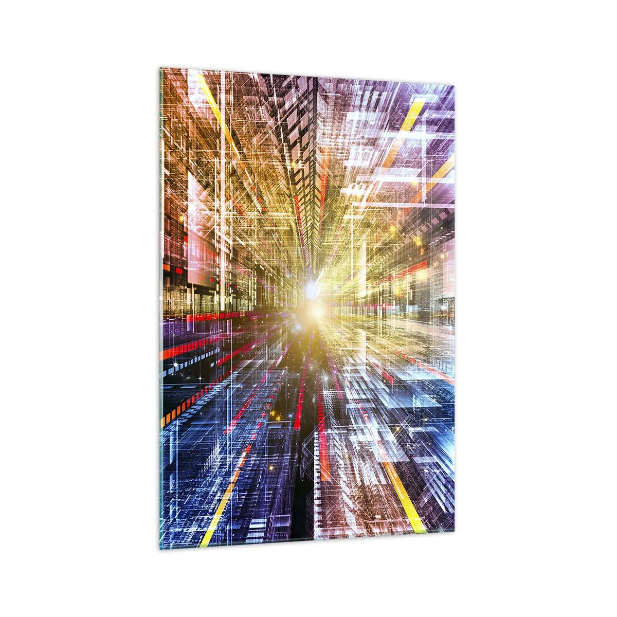 Glastavla - Bild på glas - Ljuskorridor - 70x100 cm