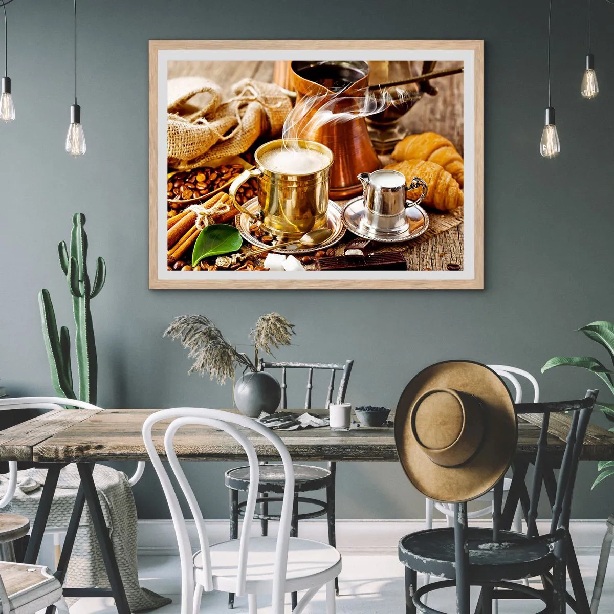 Affisch i ram av ljusek - Ha en trevlig dag! - 70x50 cm
