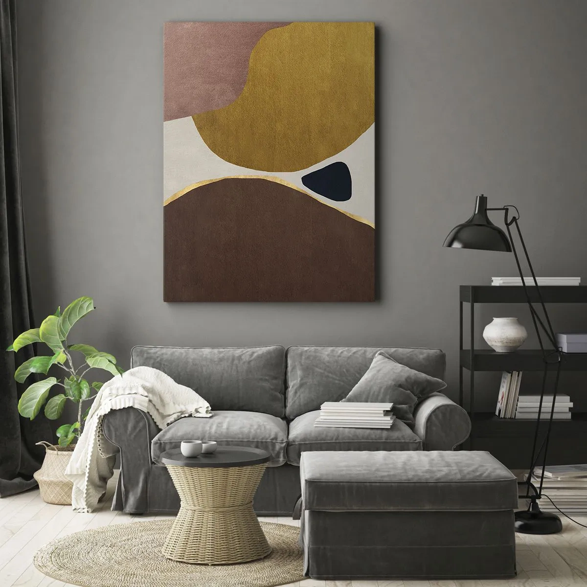 Canvastavla - Bild på duk - Abstraktion - en plats i rymden - 65x120 cm