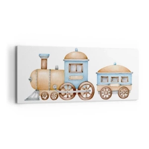 Canvastavla - Bild på duk - Stående vid stationen... - 100x40 cm