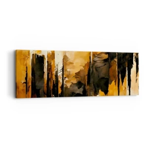 Canvastavla - Bild på duk - Harmoni av svart och guld - 90x30 cm