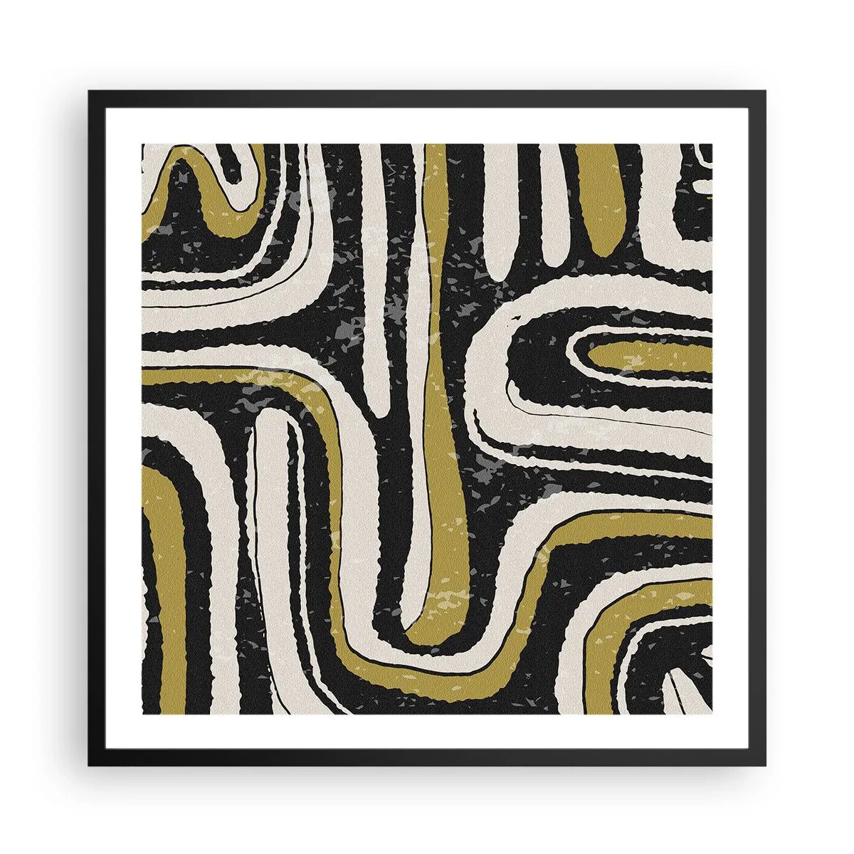 Affisch i svart ram - Komposition: stråk och gränder - 60x60 cm