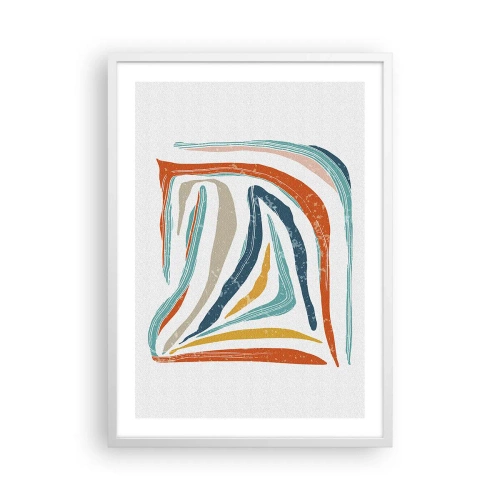 Affisch i vit ram - Vänligt leende abstraktion - 50x70 cm