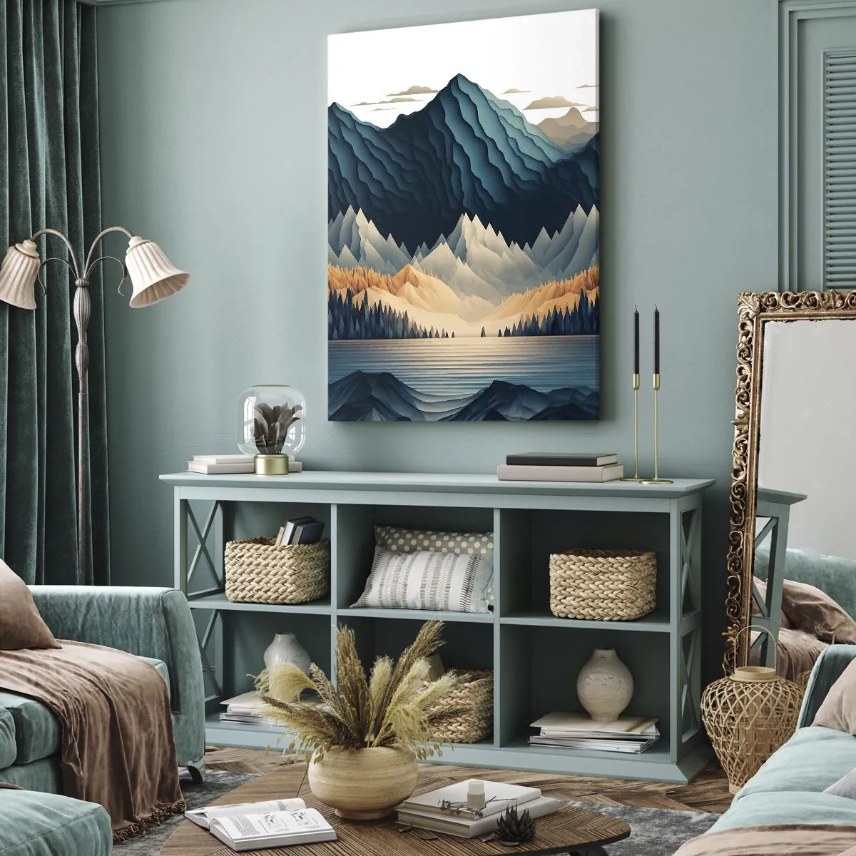 Canvastavla - Bild på duk - Perfekt bergslandskap - 50x70 cm