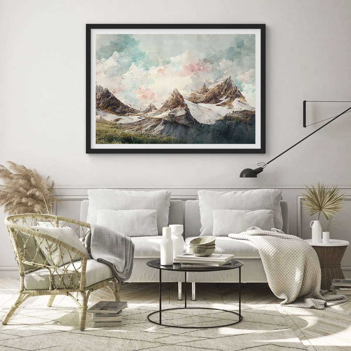 Affisch i svart ram - Steniga blad - 70x50 cm