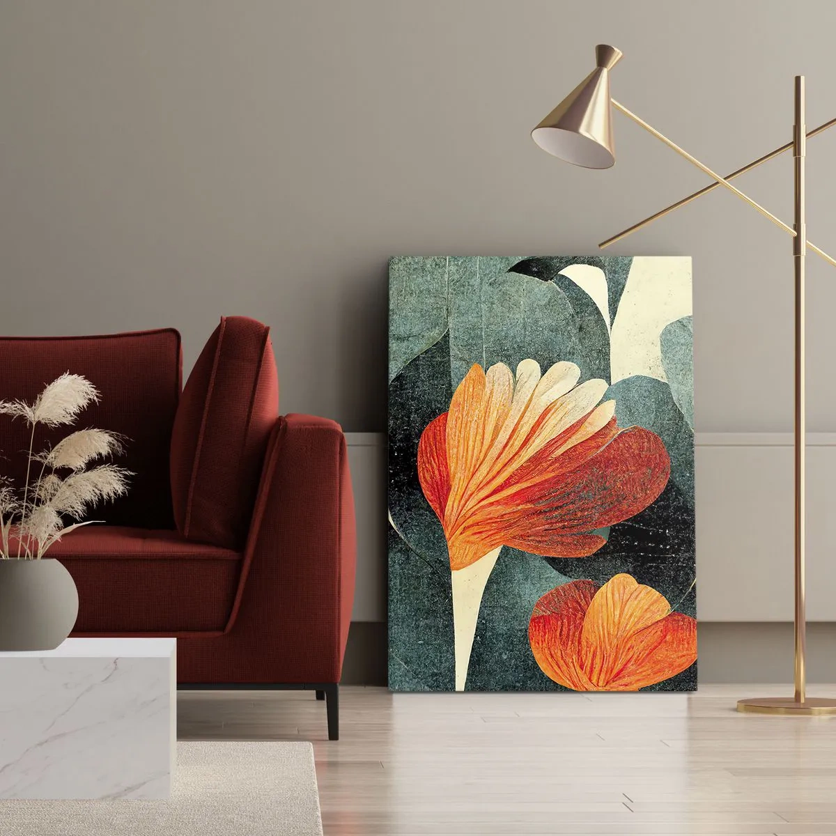 Canvastavla - Bild på duk - Värmen i tropikerna och svalkan i grönskan - 45x80 cm