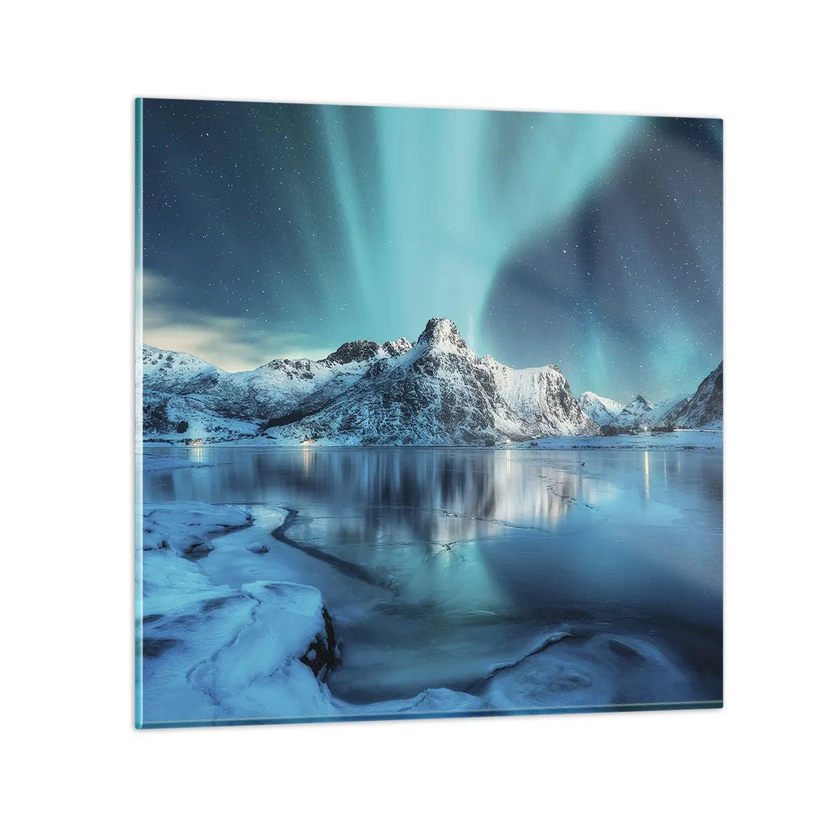 Glastavla - Bild på glas - Ljusets natt - 60x60 cm