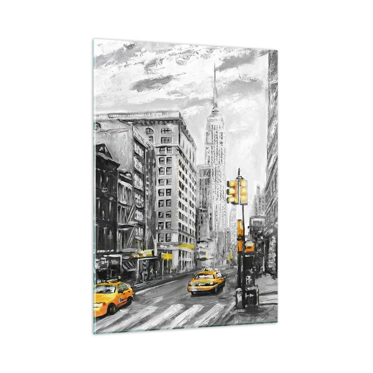 Glastavla - Bild på glas - New York berättelse - 50x70 cm