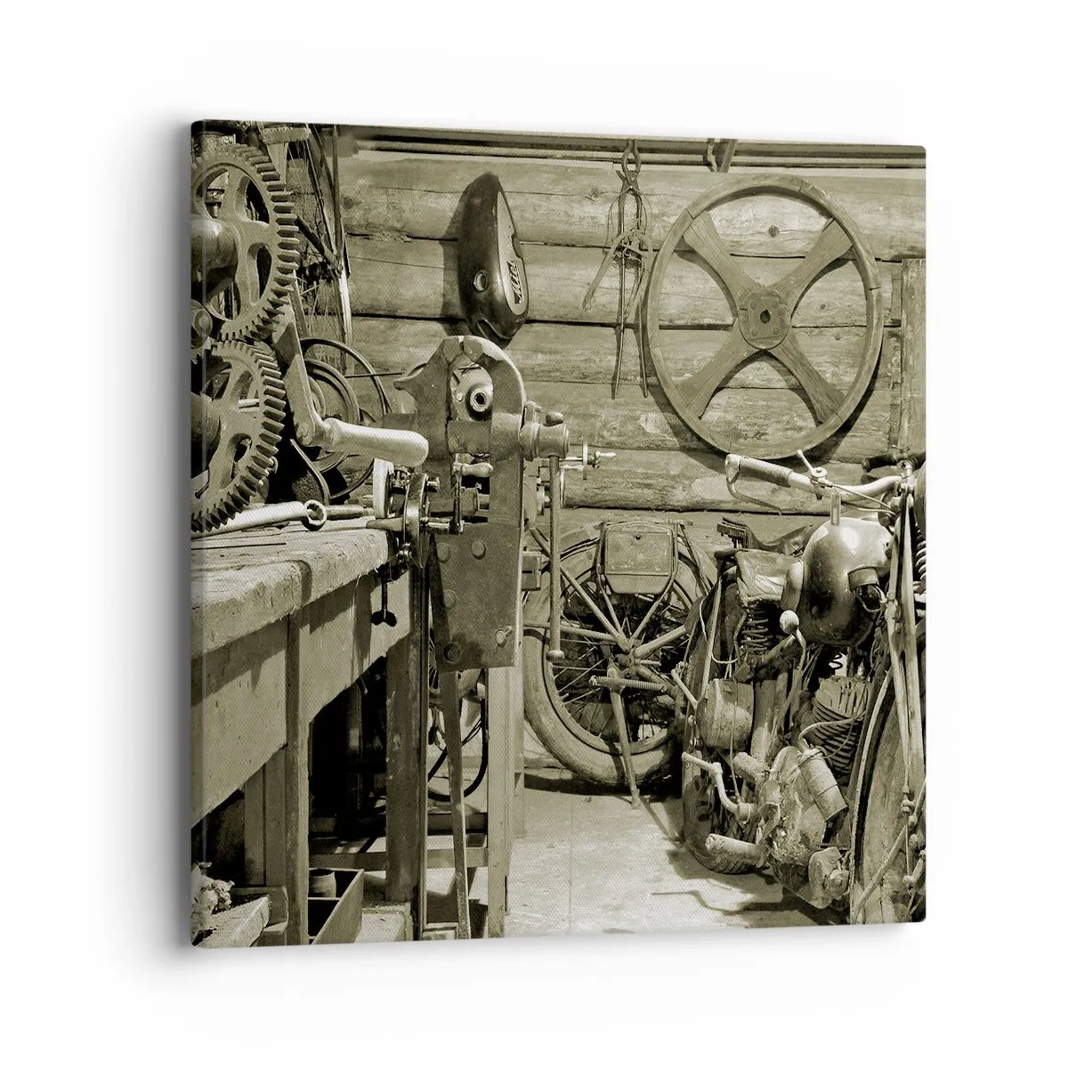 Canvastavla - Bild på duk - I onkel Lasses skjul - 40x40 cm