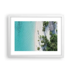 Affisch i vit ram - Semester i paradiset - 40x30 cm