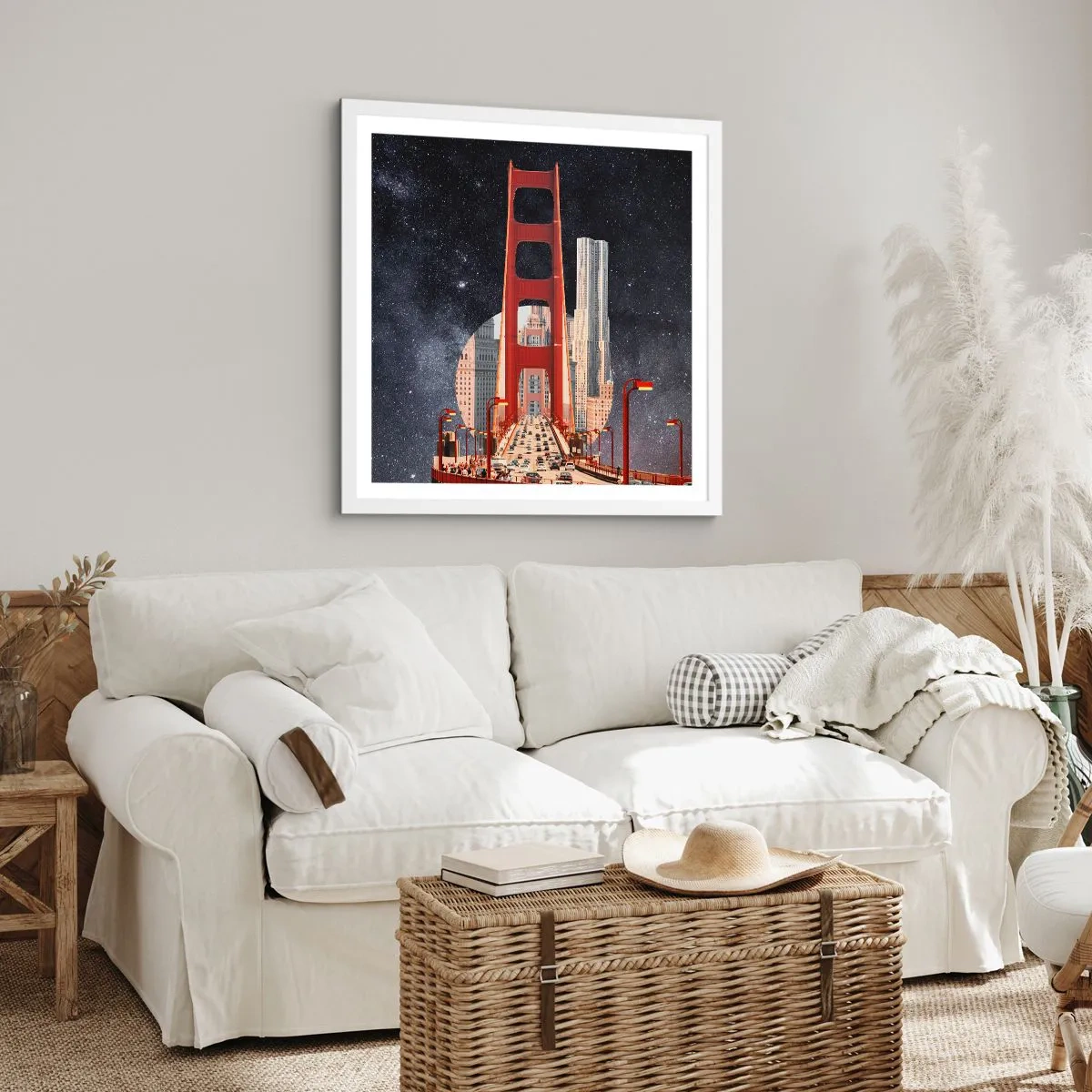 Affisch i vit ram - Alltid i centrum - 50x50 cm