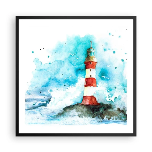 Affisch i svart ram - Elementens enhet - 60x60 cm