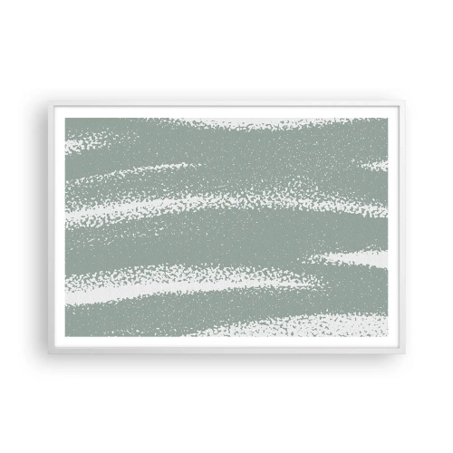 Affisch i vit ram - Abstraktion i vinterstämning - 100x70 cm