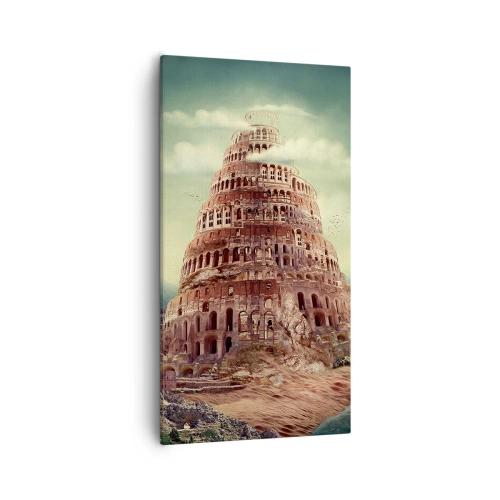 Canvastavla - Bild på duk - Babeltornet - 55x100 cm
